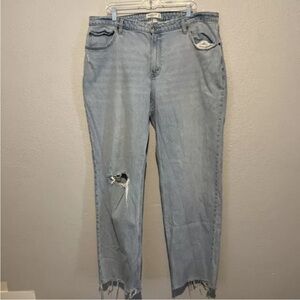 Abercrombie & Fitch 90s Relaxed Fit Jeans High Rise Curve Love Womens Ripped 35”